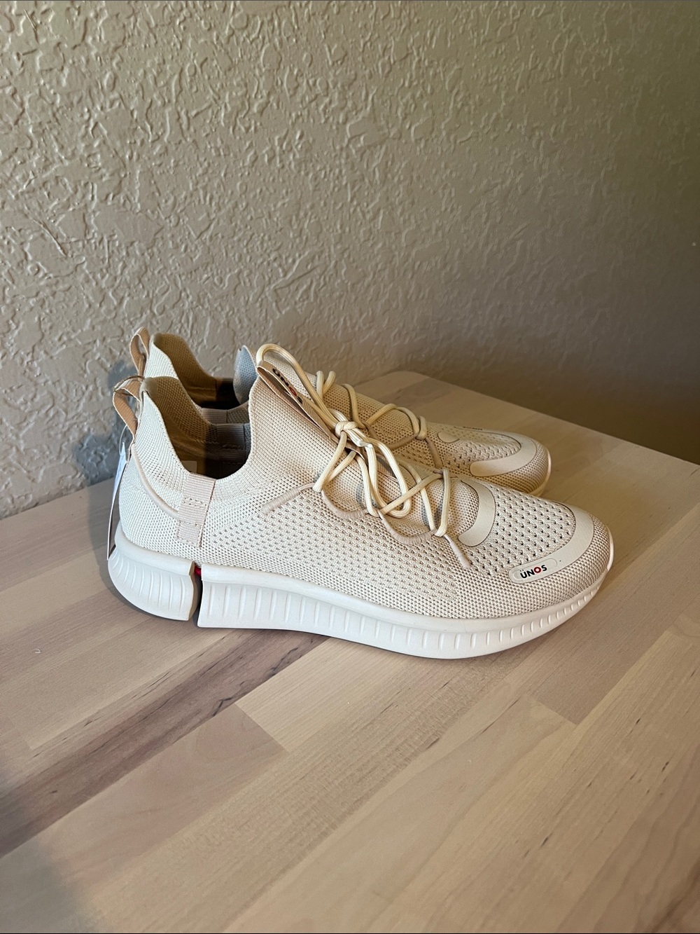 Light Cream Knit Slip-On Women's Sneakers